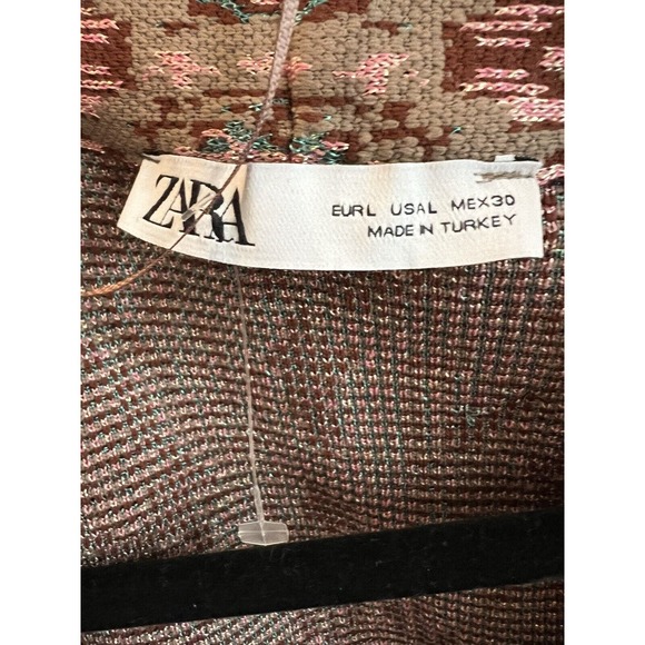 Zara Knit Kimono Coat Special Edition Jacquard Knit Size L Boho Sweater - Picture 4 of 14